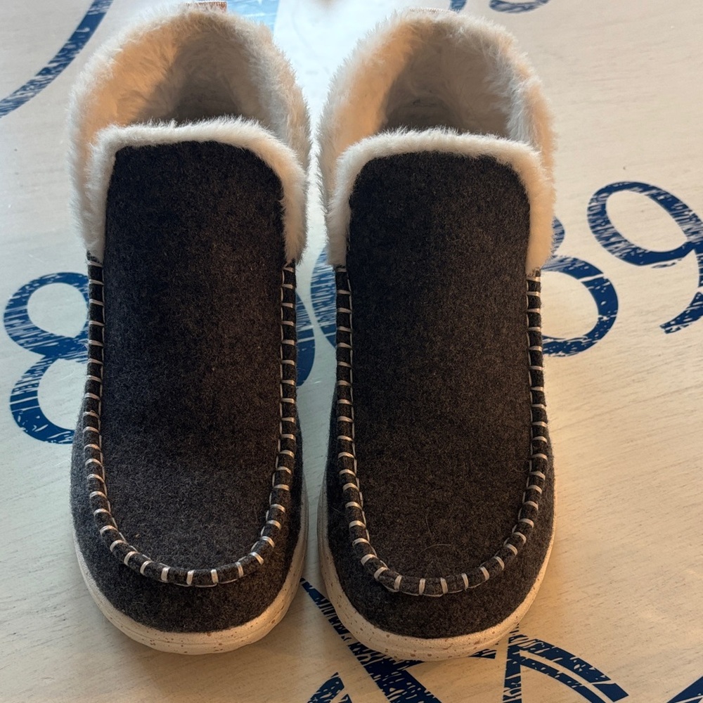 Hey Dude Charcoal Slippers with White Lining